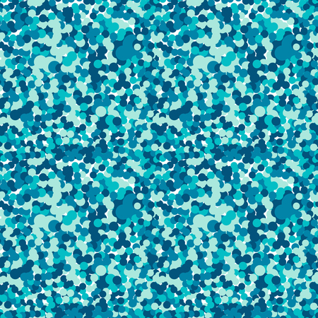 Seamless pattern made by overlay polka dot in different shades of blue on white background, abstract texture, Impressionism stylizationのイラスト素材