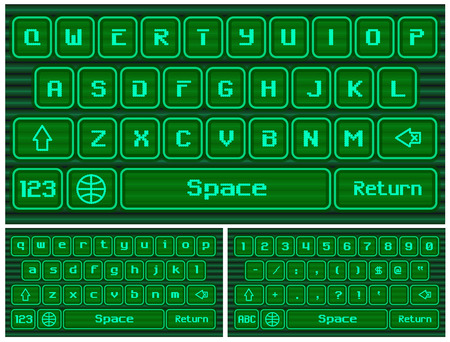 Virtual keyboard for a smartphone, stylized old computer.のイラスト素材