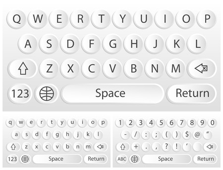 White virtual keyboard for a smartphone.のイラスト素材
