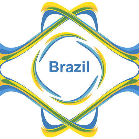 Abstract colorful background. Pattern in green, orange, yellow, blue colors. Styling Brazilian flag. For art, print, web design advertising.のイラスト素材