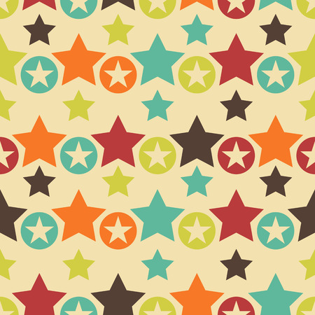 Abstract Retro seamless pattern with stars. Illustration. Background for gift wrapping.のイラスト素材