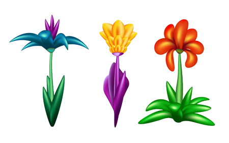 Fictional plants, fantastical flowers.のイラスト素材