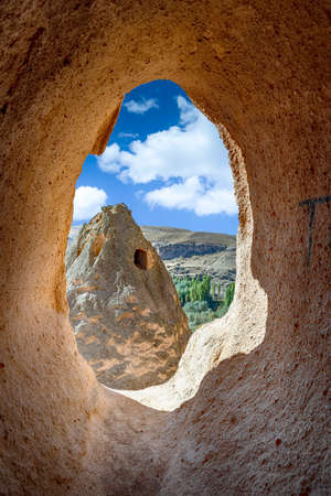The paths inside Selime Cathedral. Selime Monastery in Cappadocia, Turkey. Selime is town at the end of Ihlara Valley. The Monastery is one of the largest religiのeditorial素材