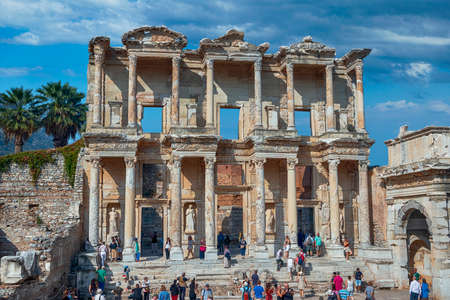 Celsius Library in ancient city Ephesus (Efes). Most visited ancient city in Turkey. Selcuk, Izmir TURKEYのeditorial素材