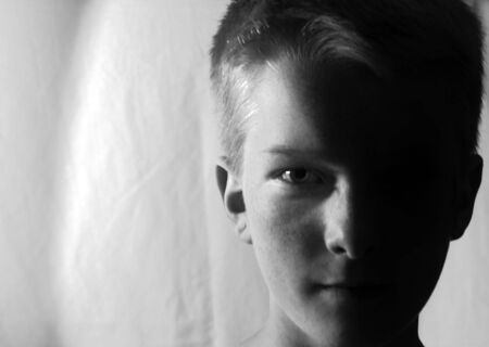 Teenage Boy profile shotの写真素材