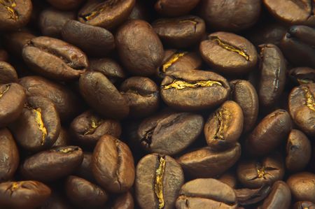 Macro of coffee beansの写真素材