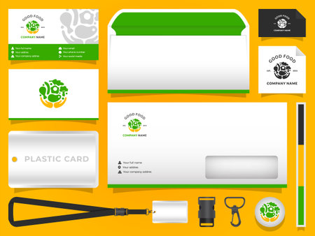 Good food logo with company business stationery templateのイラスト素材