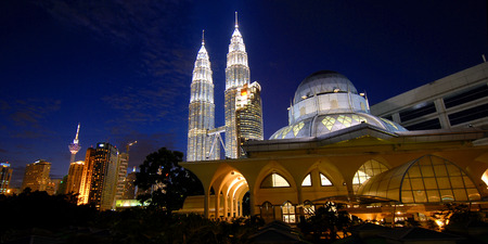 Petronas Towers and Skyline of Kuala Lumpurのeditorial素材