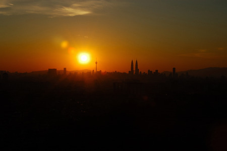 Sunset over Kuala Lumpur City Centreのeditorial素材