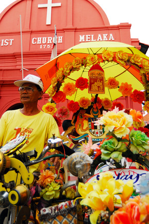 Trishaw at Malacca, Malaysia.のeditorial素材