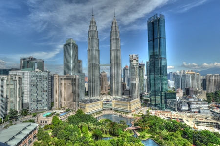 Petronas Twin Towers, Kuala Lumpur, Malaysia.のeditorial素材