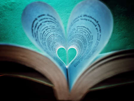 paper book shaped loveの写真素材