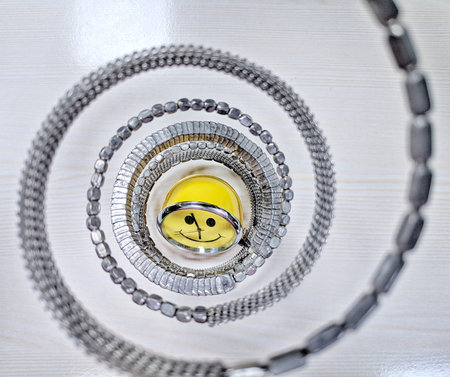 smile clock in a table