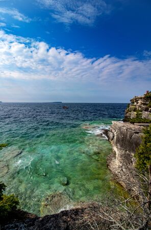Spectacular scenery in the summer in Georgian Bay in ON, Canada. There are over 30,000 islands in Lake Huron offering some amazing scenery not seen elsewhere in the world.のeditorial素材