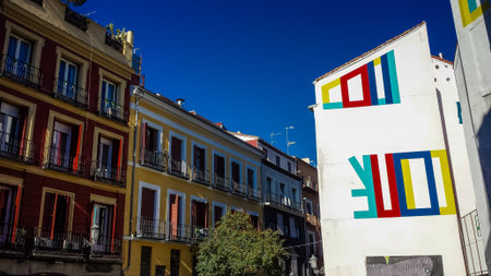 Spanish modern building and old architecture, Madridのeditorial素材