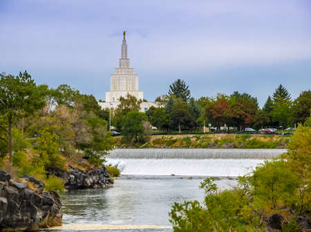 Mormon temple in Idaho City, Idaho, USAの写真素材