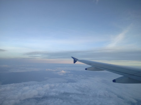 Sky view from airplane window