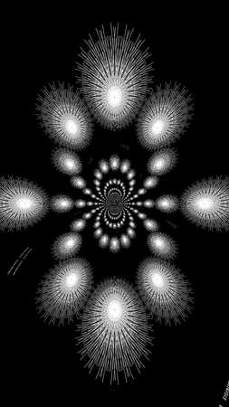 White pattern Design in black backgroundの写真素材