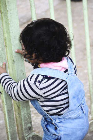 A Cute Little baby in playgroundの写真素材