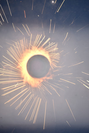 sparks from welding as a background. close-up.