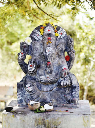 Ganesha statue in the garden of the temple, Thailand.