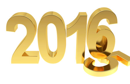 2016 New Year change concept 3D.