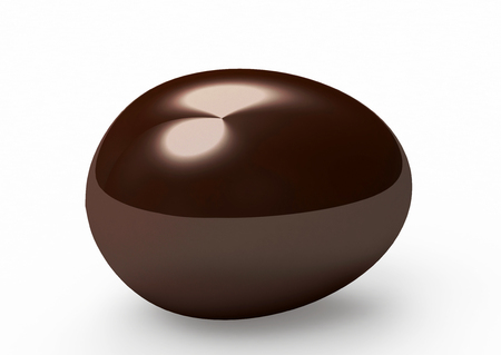 Chocolate easter egg isolated on a white backgroundの写真素材
