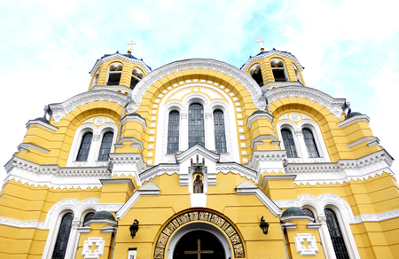 Central entrance to the St.Vladimir's Cathedral, Kiev, Ukraineの写真素材