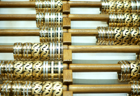 Gold rings with beautiful carvings.の写真素材