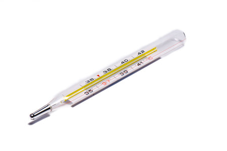 medical thermometer on the white isolated background