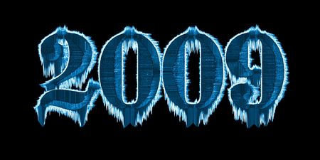 new-year numbers of ice on a white backgroundの写真素材