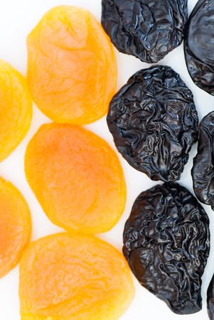 Composition from dried fruits on a light backgroundの写真素材