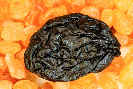 Composition from dried fruits on a light backgroundの写真素材