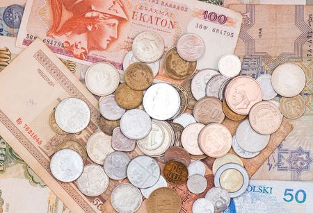 background from the large number of age-old money and chinksの写真素材