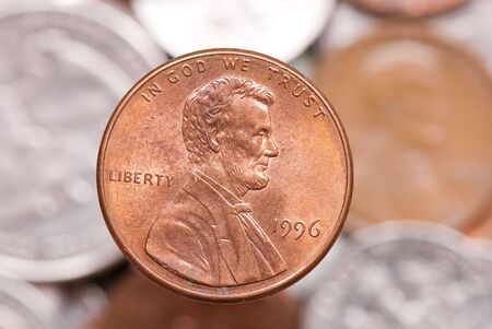 abstract macro background from a large number centsの写真素材