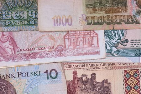 background from the age-old money of the different statesの写真素材