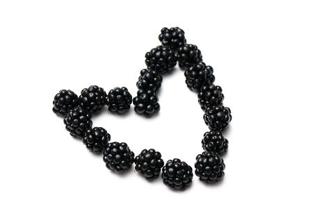 composition from a blackberry on the white isolated backgroundの写真素材