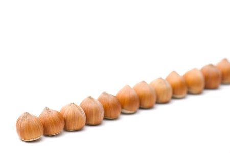 Composition from nuts on the white isolated backgroundの写真素材