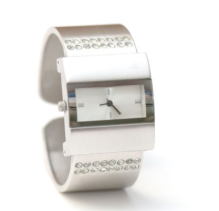 womanish watch  on the white isolated background. jeweller decorationの写真素材