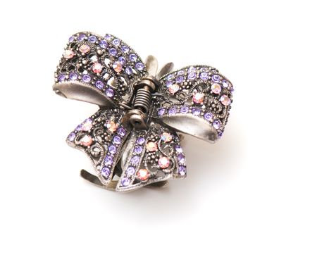 hair-pin for in los with stone on a white backgroundの写真素材