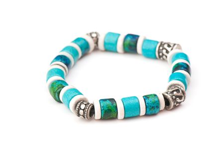 Expensive beautiful bracelet on the white isolated background の写真素材