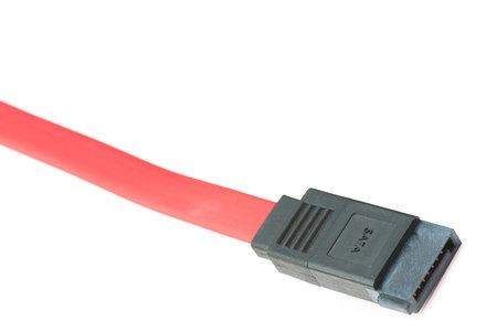 tech cable with plug isolated on a white background. photography studio