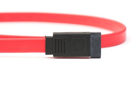 tech cable with plug isolated on a white background. photography studioの写真素材