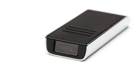 black usb memory isolated on a white background in studio
