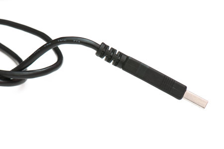 tech cable with plug isolated on a white background. 
