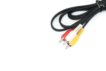 tech cable with plug isolated on a white background. 