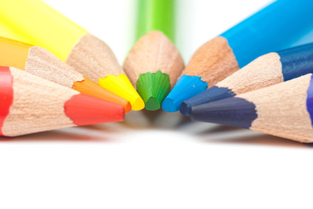 colored pencils isolated on a white background. studio. picture.