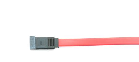 tech cable with plug isolated on a white background. photography studioの写真素材