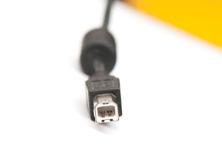 tech cable with plug isolated on a white background. 