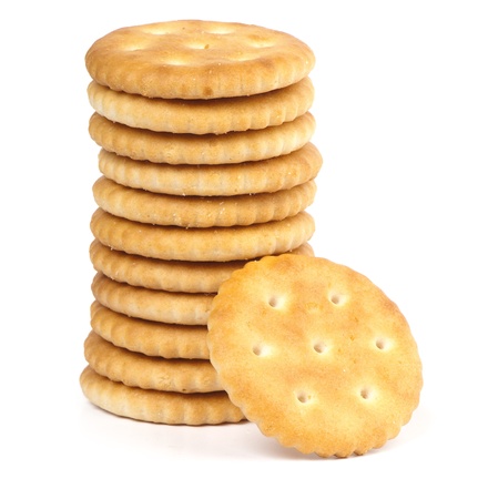 cracker photographed in studio on white isolated backgroundの写真素材